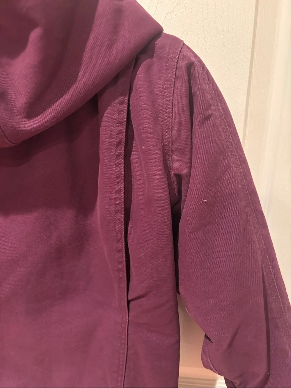 CE Schmidt Kids Hooded Jacket in Deep Plum Work Coat